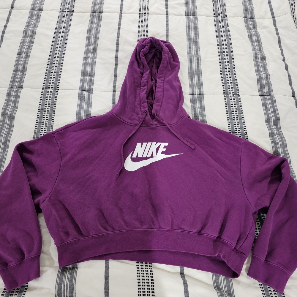 Nike Purple Cropped Hoodie